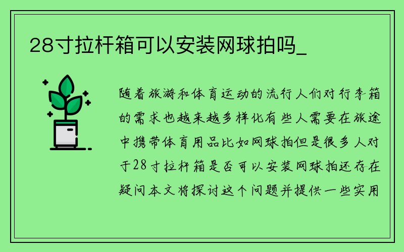 28寸拉杆箱可以安装网球拍吗_