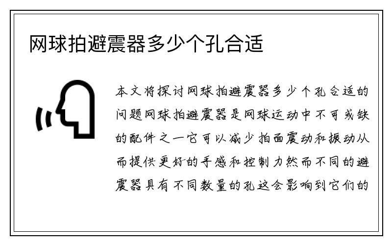 网球拍避震器多少个孔合适